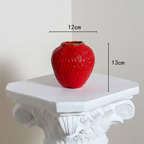 Strawberry vase with dimensions