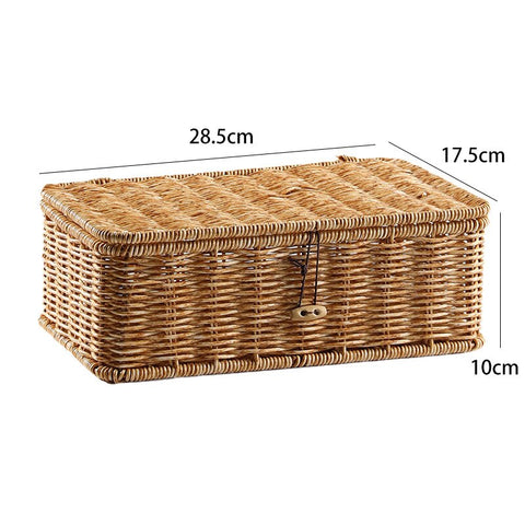 Woven basket storage box with dimensions