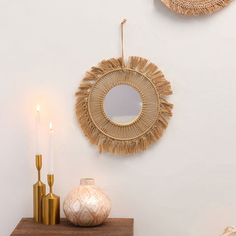 A macrame mirror