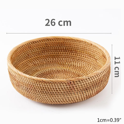 Round wicker baskets with dimensions