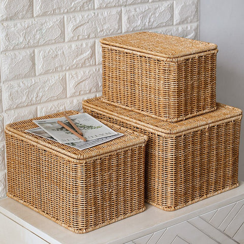 Woven basket storage boxes