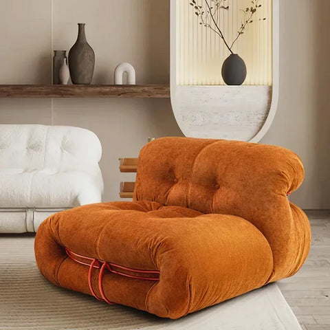 Orange sofa in living room