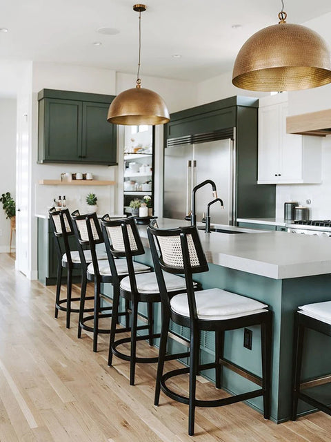 Bar chairs in kitchen