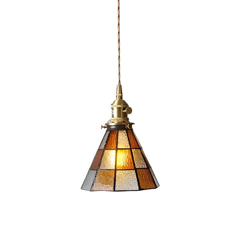 Stained glass pendant ceiling light