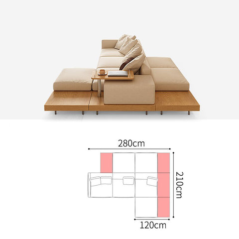 sofa section with dimensions