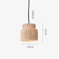 Hanging lampshade in tiered design with dimensions. 