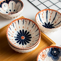 Ceramic bowls stacked on tray