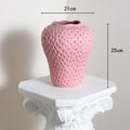 Strawberry vase with dimensions