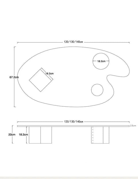 Coffee table with dimensions