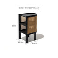 Wooden rattan side table with dimensions