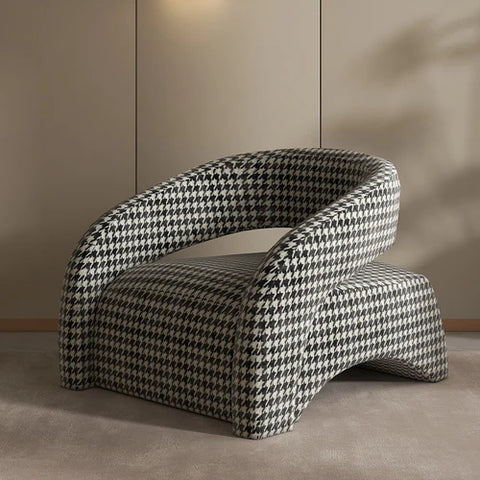 Black and white houndstooth armchair