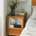 Wooden bedside table with drawer