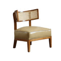 Wood and rattan, padded chair.