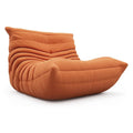 Leather-look slouch couch chair.