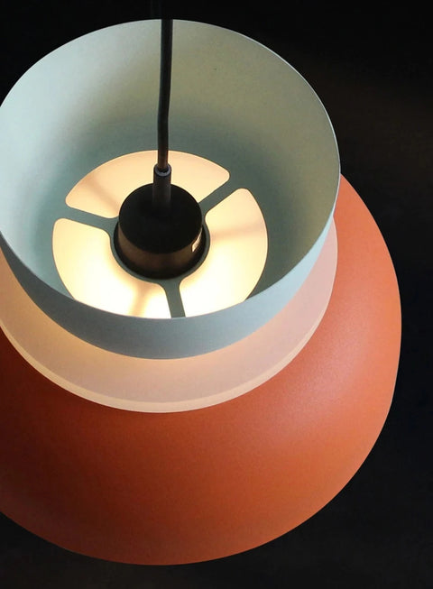 Close up of top of pendant light