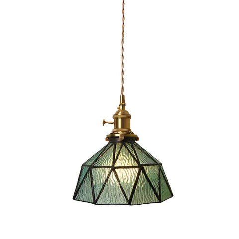 Stained glass pendant ceiling light