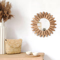 Flower shaped wooden mirror