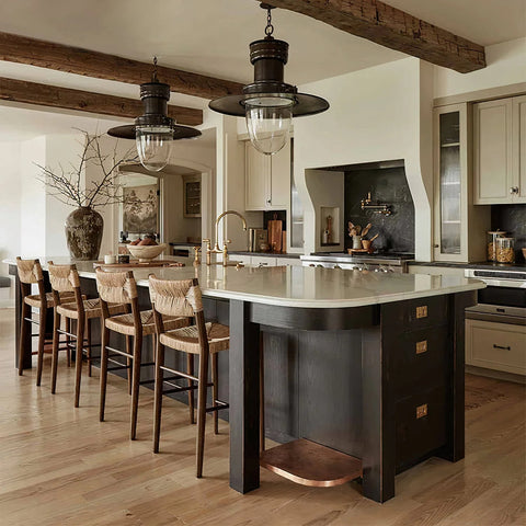 Bar chairs in kitchen