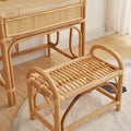 Bamboo and rattan dressing table with stool.