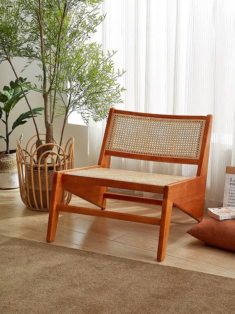 Oakley chair with woven rattan details.