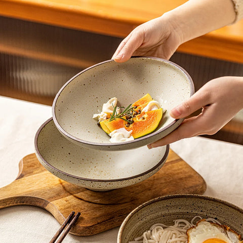 Bowls with food