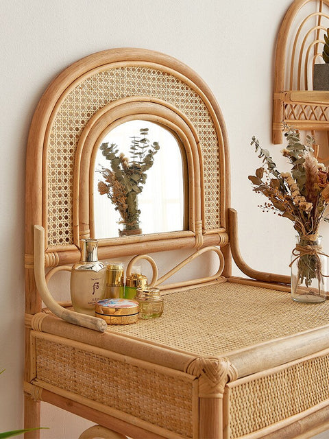 Bamboo and rattan dressing table.