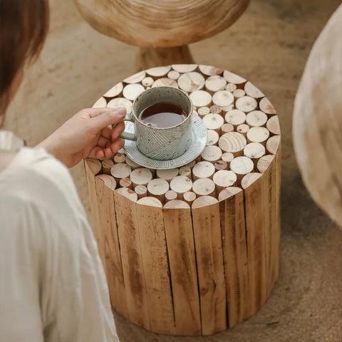 Side table with mug on it