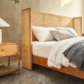 Rattan bed frame and bedside table