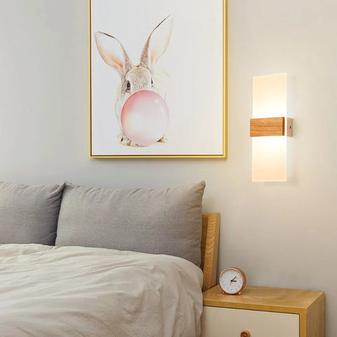 Rectangular Tuuli wall light in bedroom