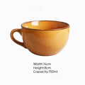 Yellow mug with dimensions