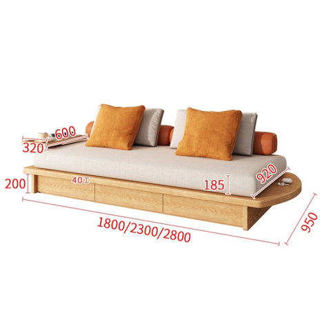 Storage sofa with dimensions