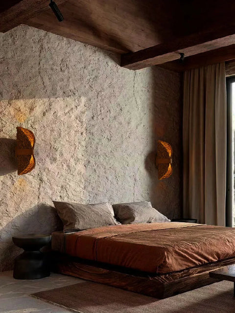 Wall lights above bed