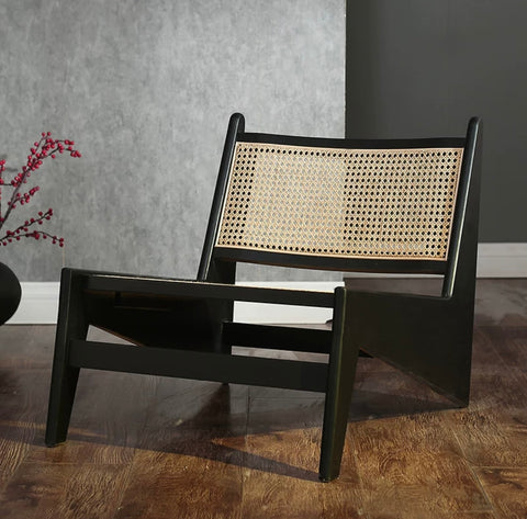 Oakley chair with woven rattan details.