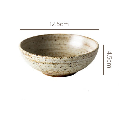 Ceramic bowl with dimensions.