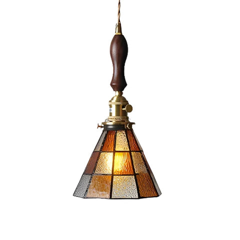 Stained glass pendant ceiling light