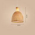 Bamboo chandelier with dimensions.