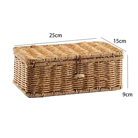 Woven basket storage box with dimensions