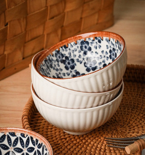 Stacked ceramic bowls