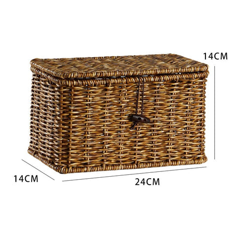 Woven basket storage box with dimensions