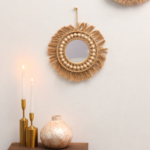 A macrame mirror