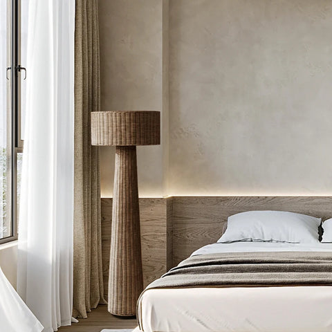 Floor lamp in bedroom