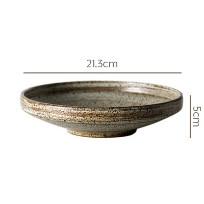 Ceramic bowl with dimensions.