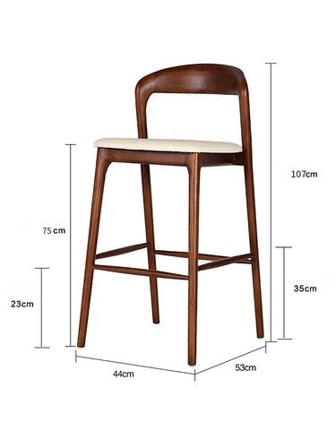 Bar stool with dimensions