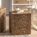 Side table with book and teacup on top