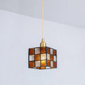 Brown squares hanging pendant lights