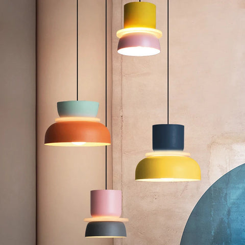 Selection of colourful pendant lights