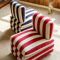 Blue and red striped chairs