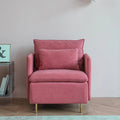 Pink armchair in living room