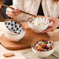 Ceramic bowls with food