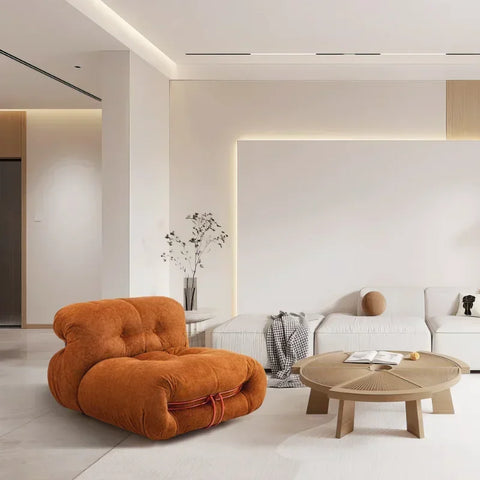 Orange sofa in living room